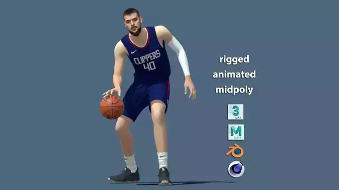 3D Rigged Ivica Zubac Clippers NBA