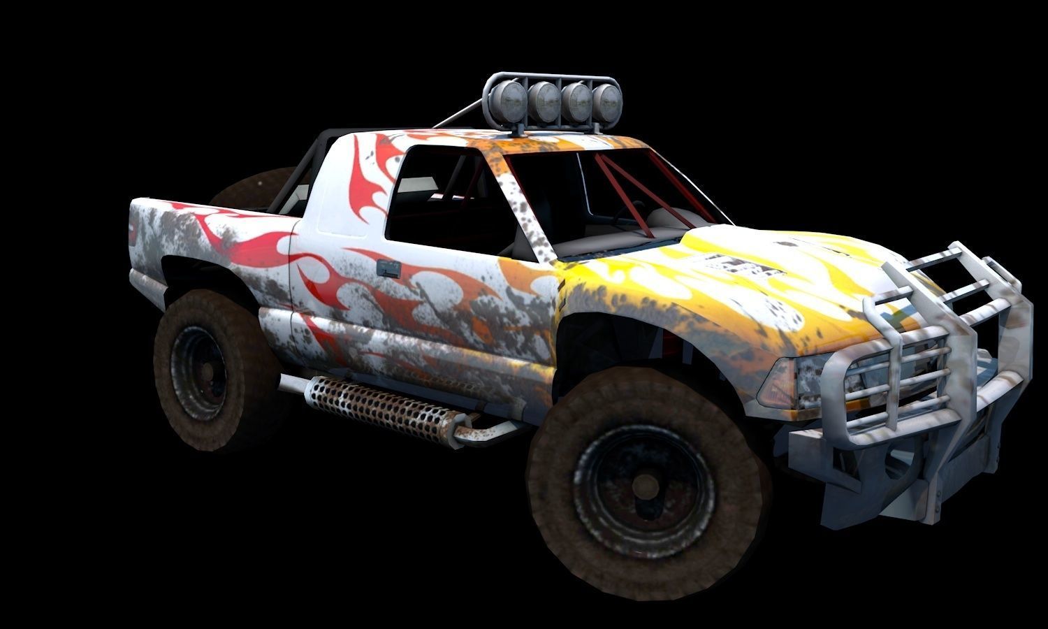 Hilux Modified Truck - Monster Truck 3D model Game Ready Low-poly 3D model_5