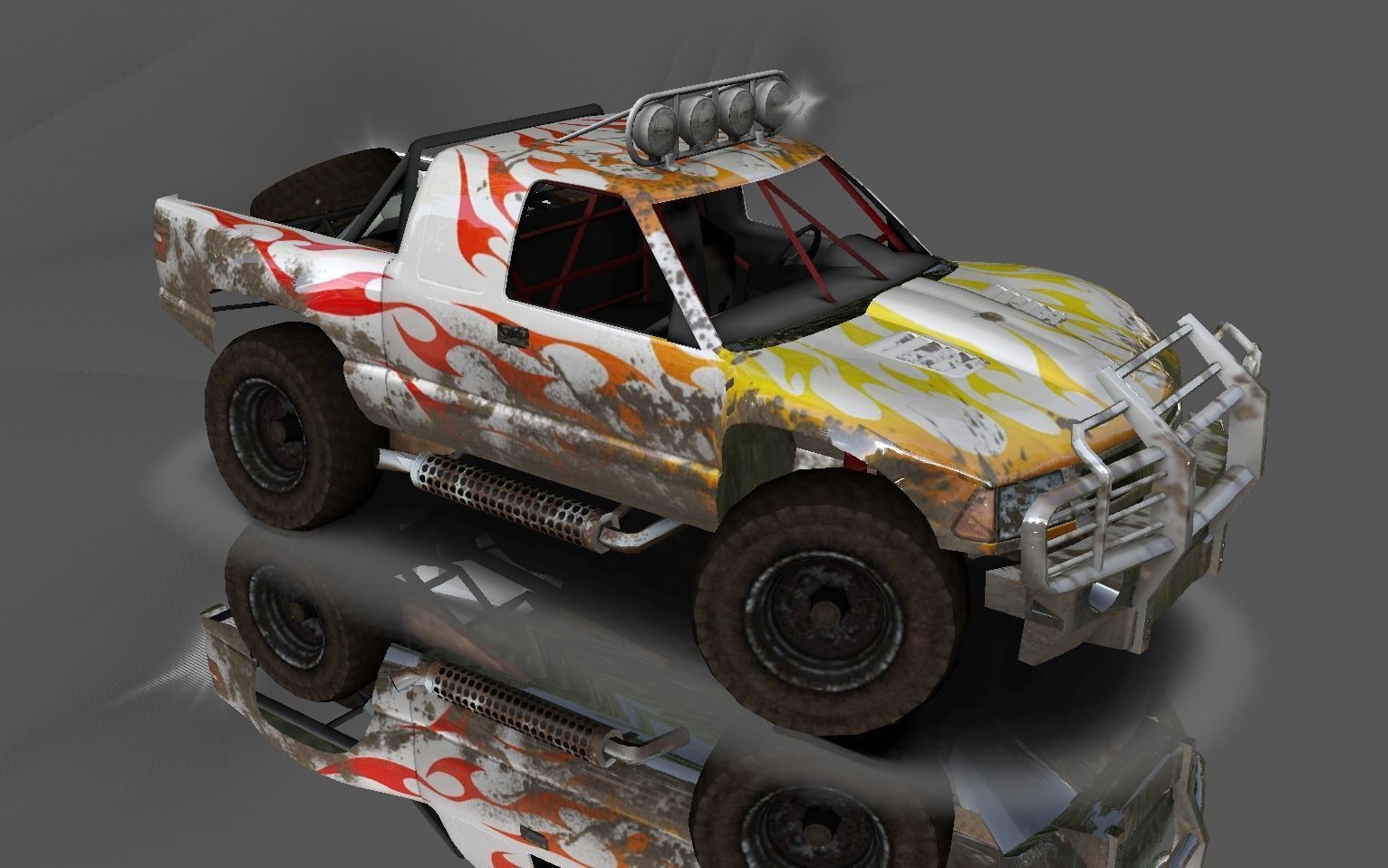 Hilux Modified Truck - Monster Truck 3D model Game Ready Low-poly 3D model_1