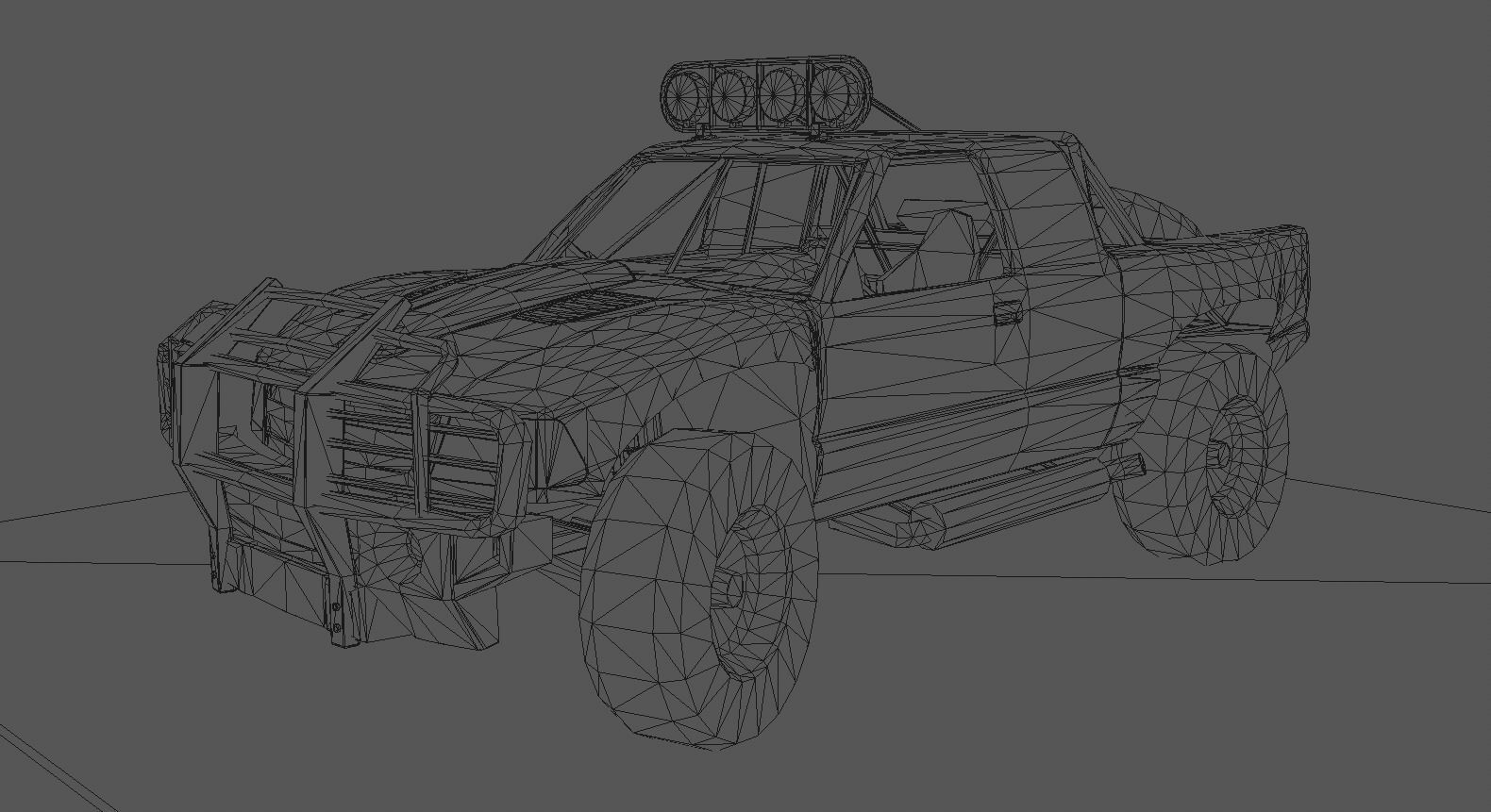 Hilux Modified Truck - Monster Truck 3D model Game Ready Low-poly 3D model_11