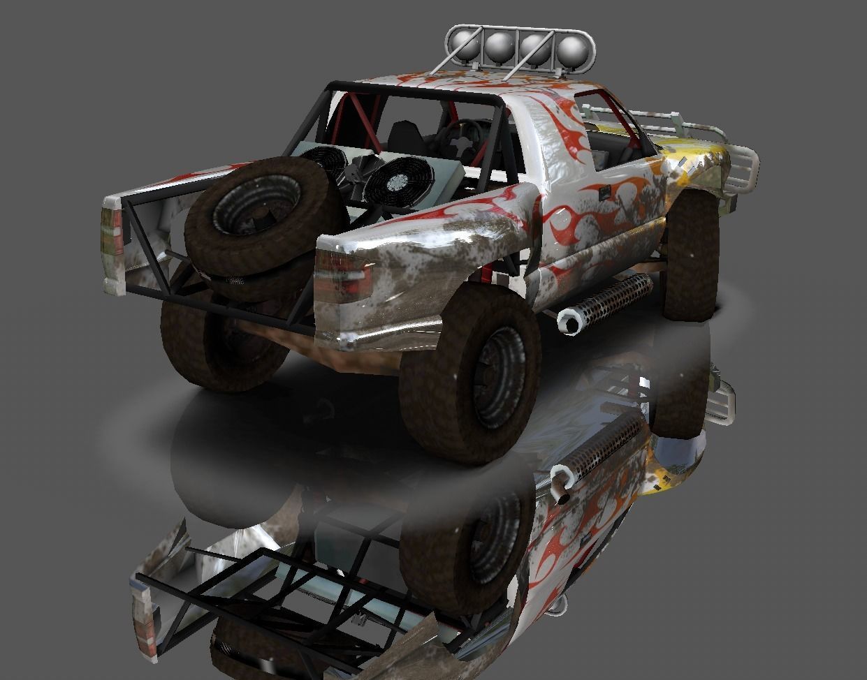 Hilux Modified Truck - Monster Truck 3D model Game Ready Low-poly 3D model_6