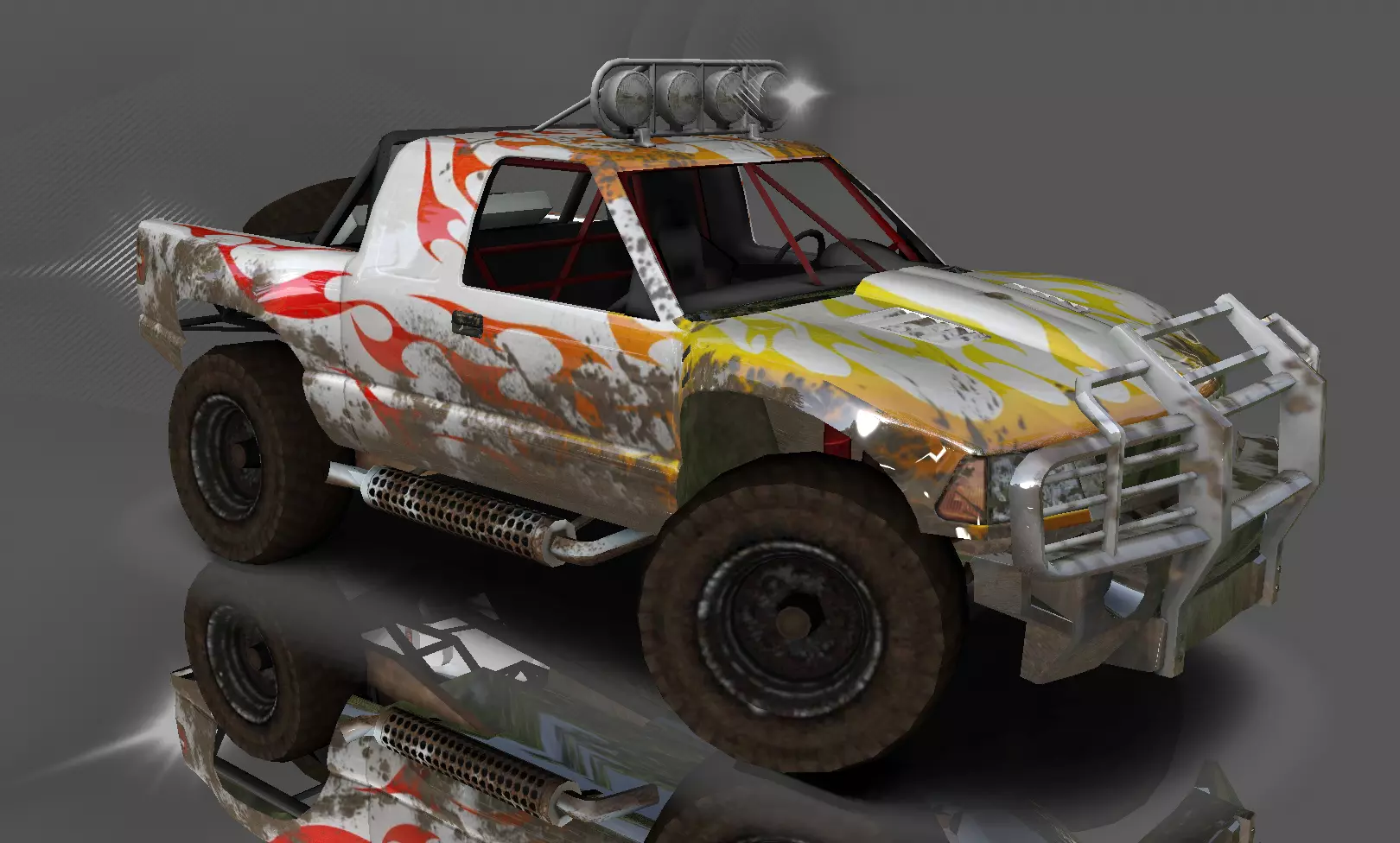 Hilux Modified Truck - Monster Truck 3D model Game Ready Low-poly 3D model_0