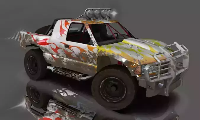Hilux Modified Truck - Monster Truck 3D model Game Ready Low-poly 3D model