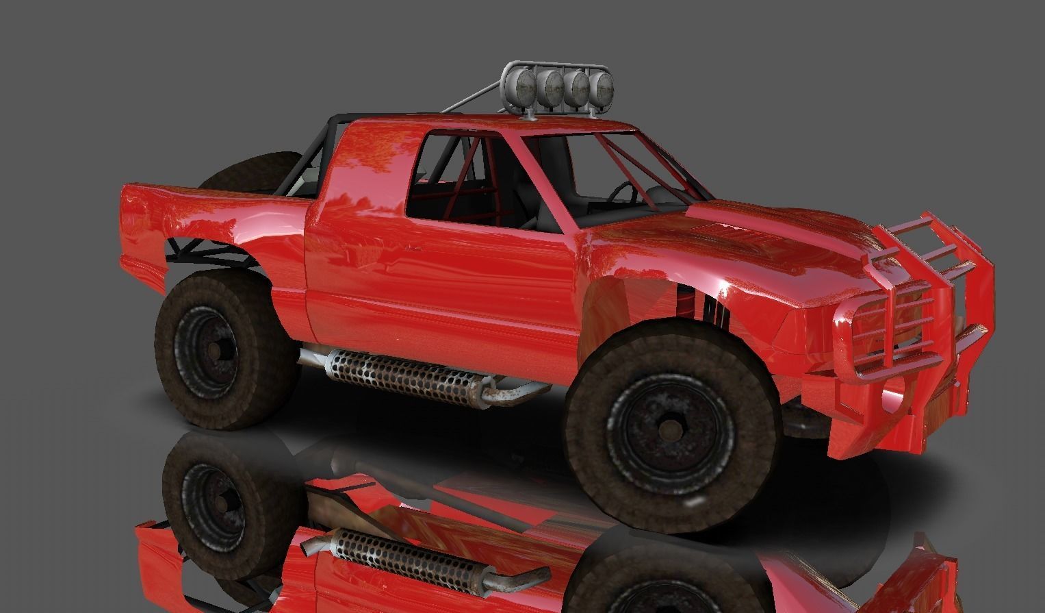 Hilux Modified Truck - Monster Truck 3D model Game Ready Low-poly 3D model_14