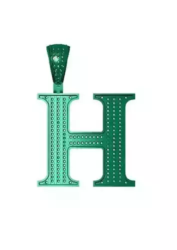 H ALPHABET PENDANT WITH ROUND DIAMOND