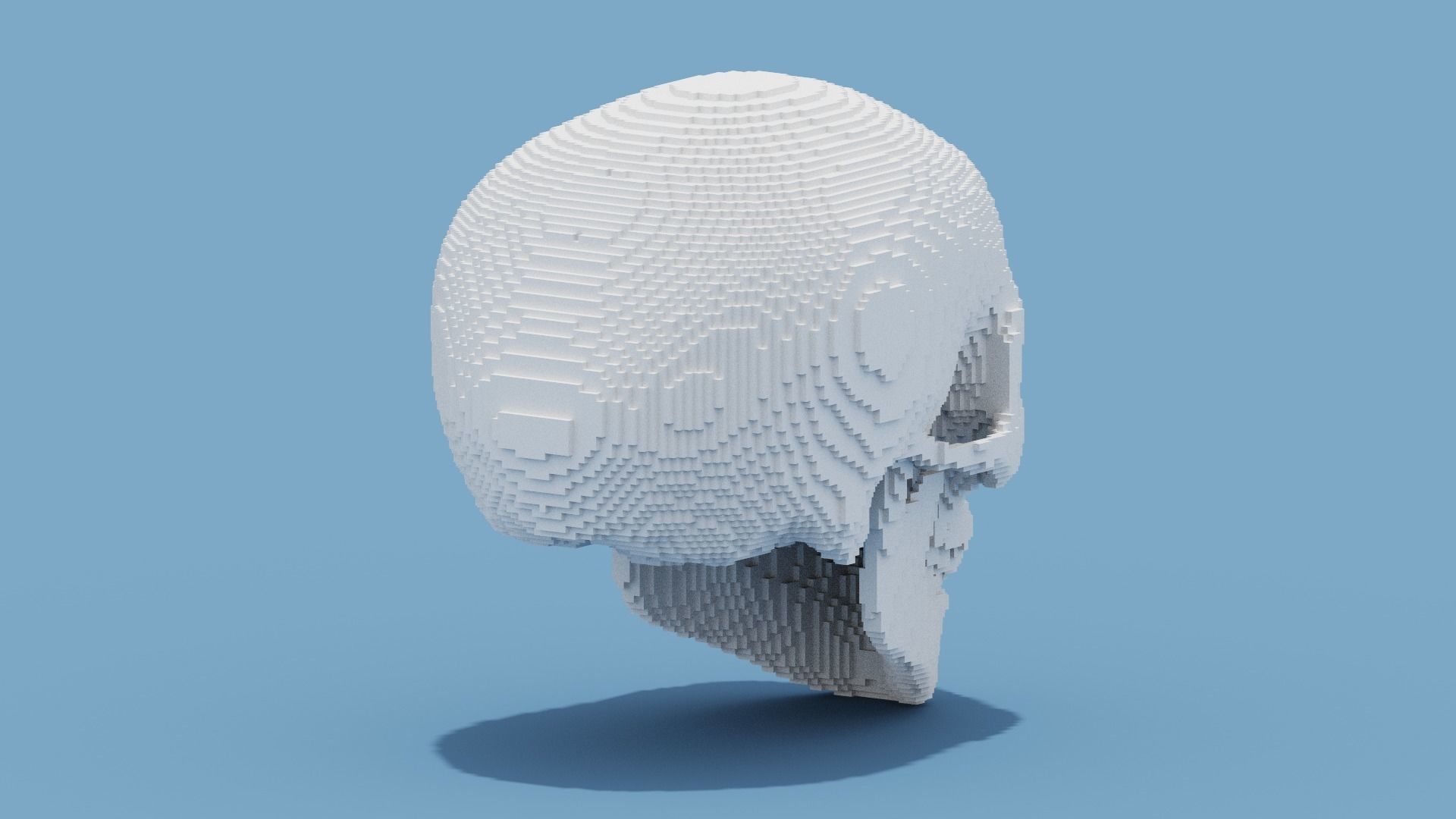 Voxel Skull Low-poly 3D model_7