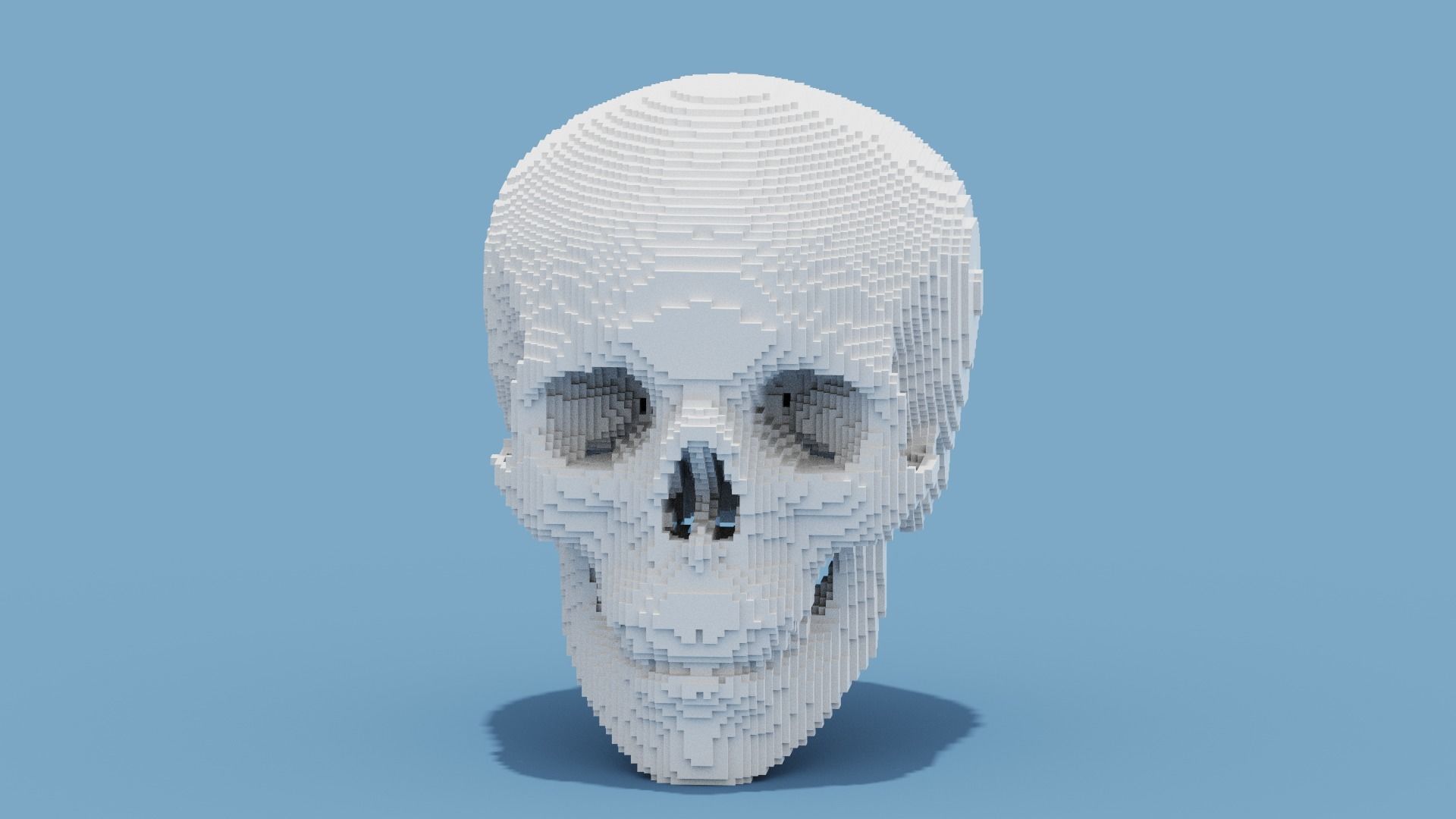 Voxel Skull Low-poly 3D model_16