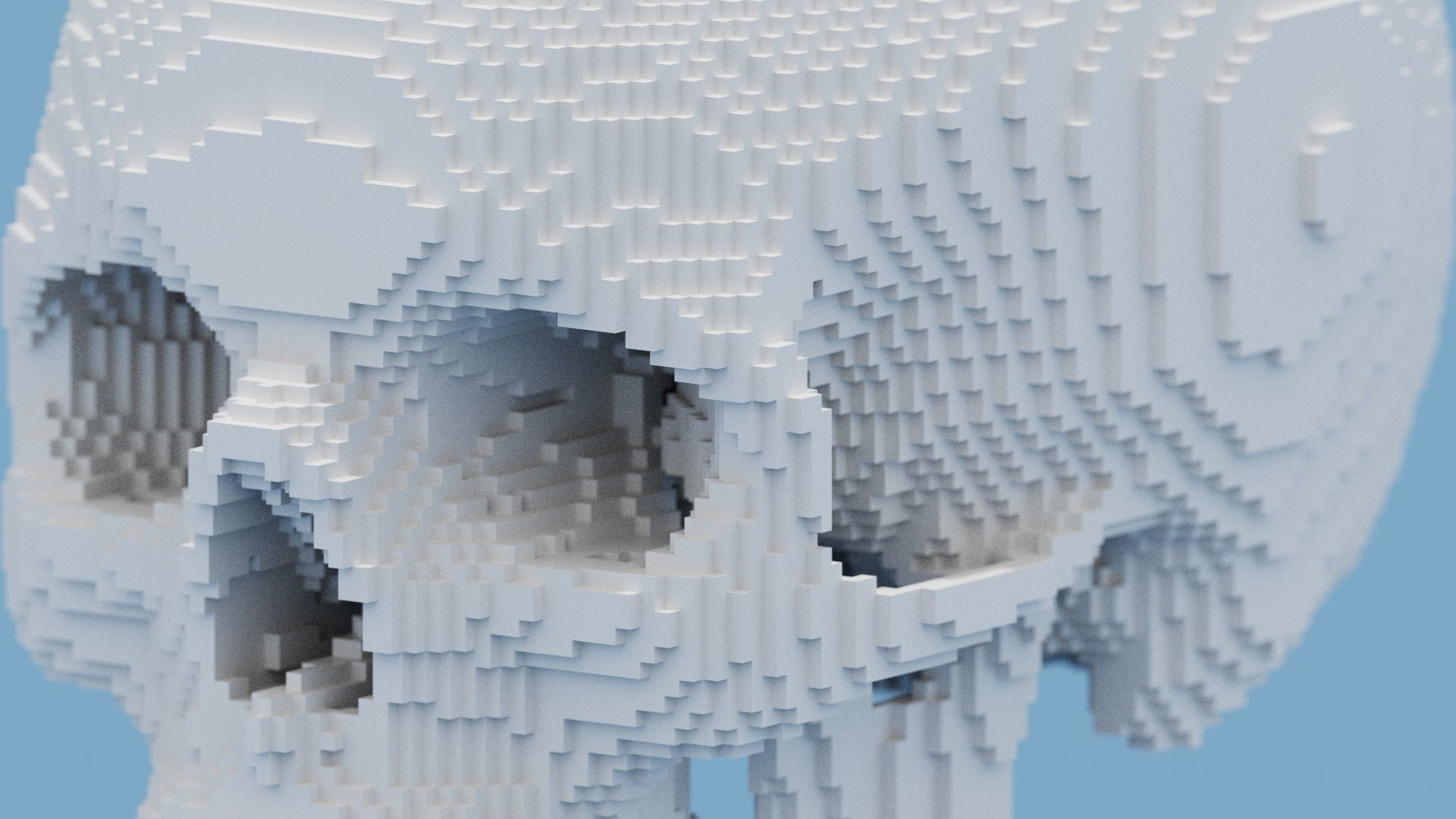 Voxel Skull Low-poly 3D model_5