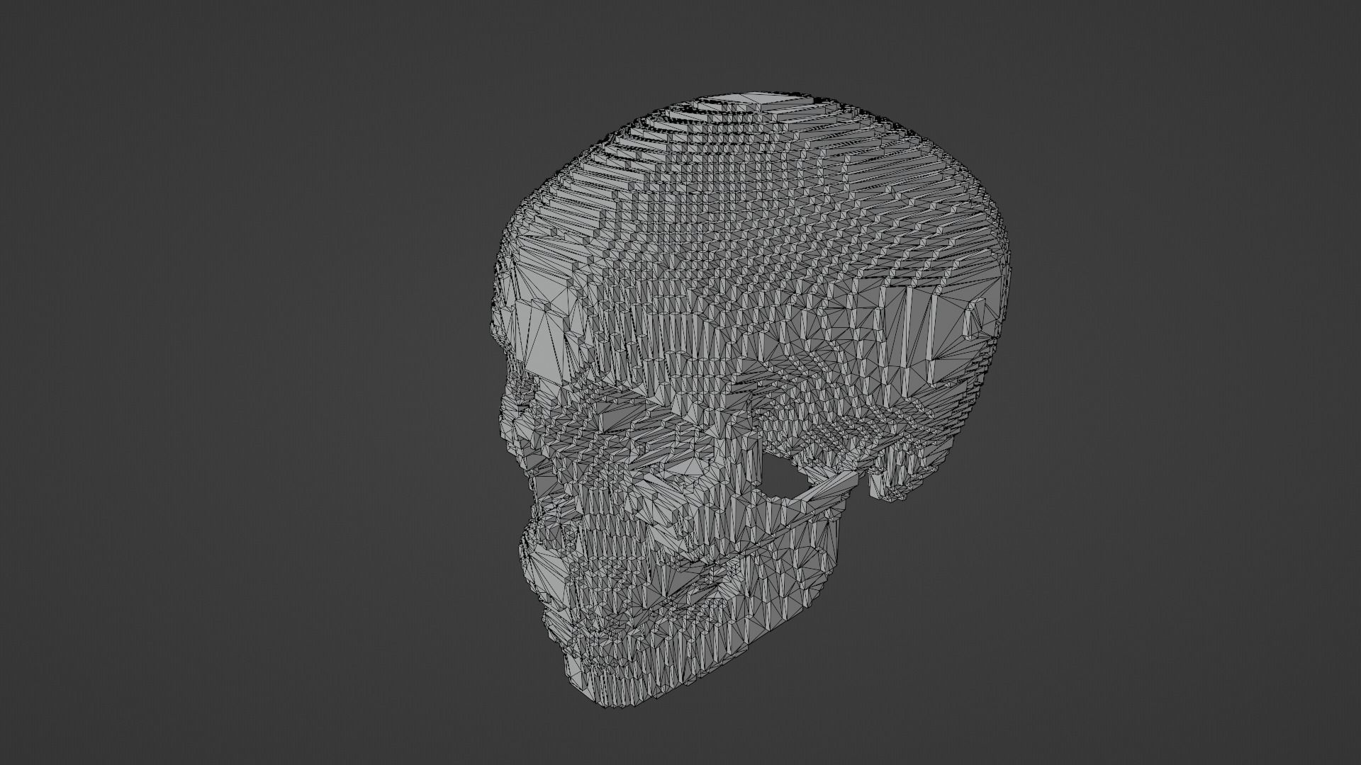 Voxel Skull Low-poly 3D model_11