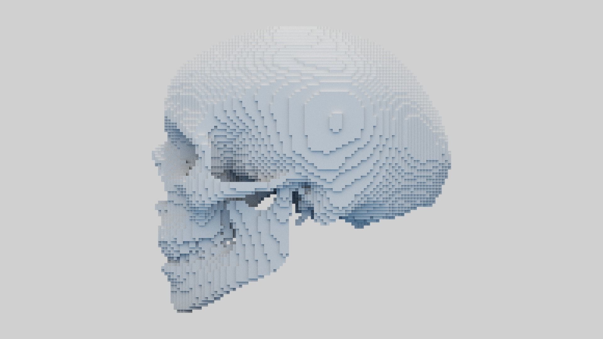Voxel Skull Low-poly 3D model_3