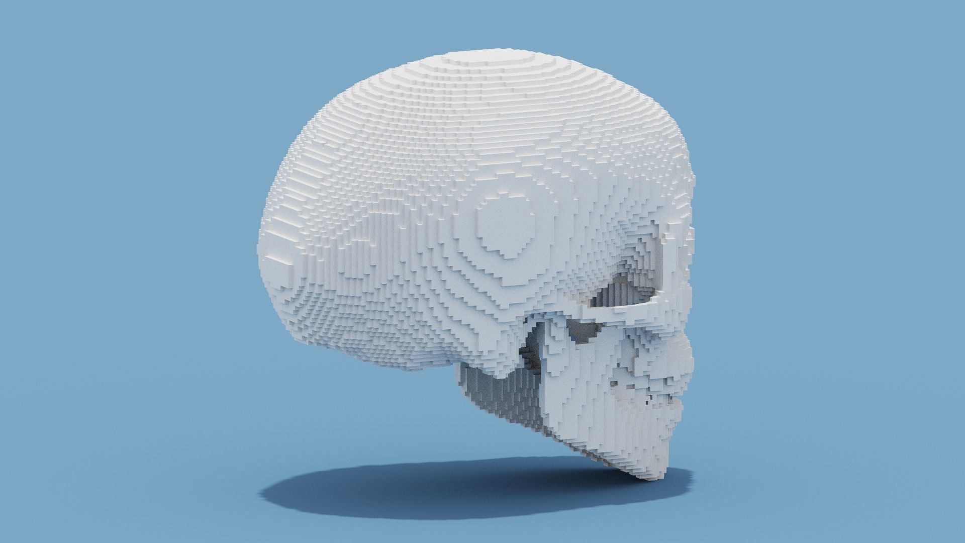 Voxel Skull Low-poly 3D model_10