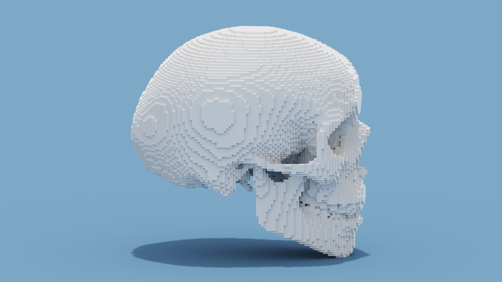 Voxel Skull Low-poly 3D model_13
