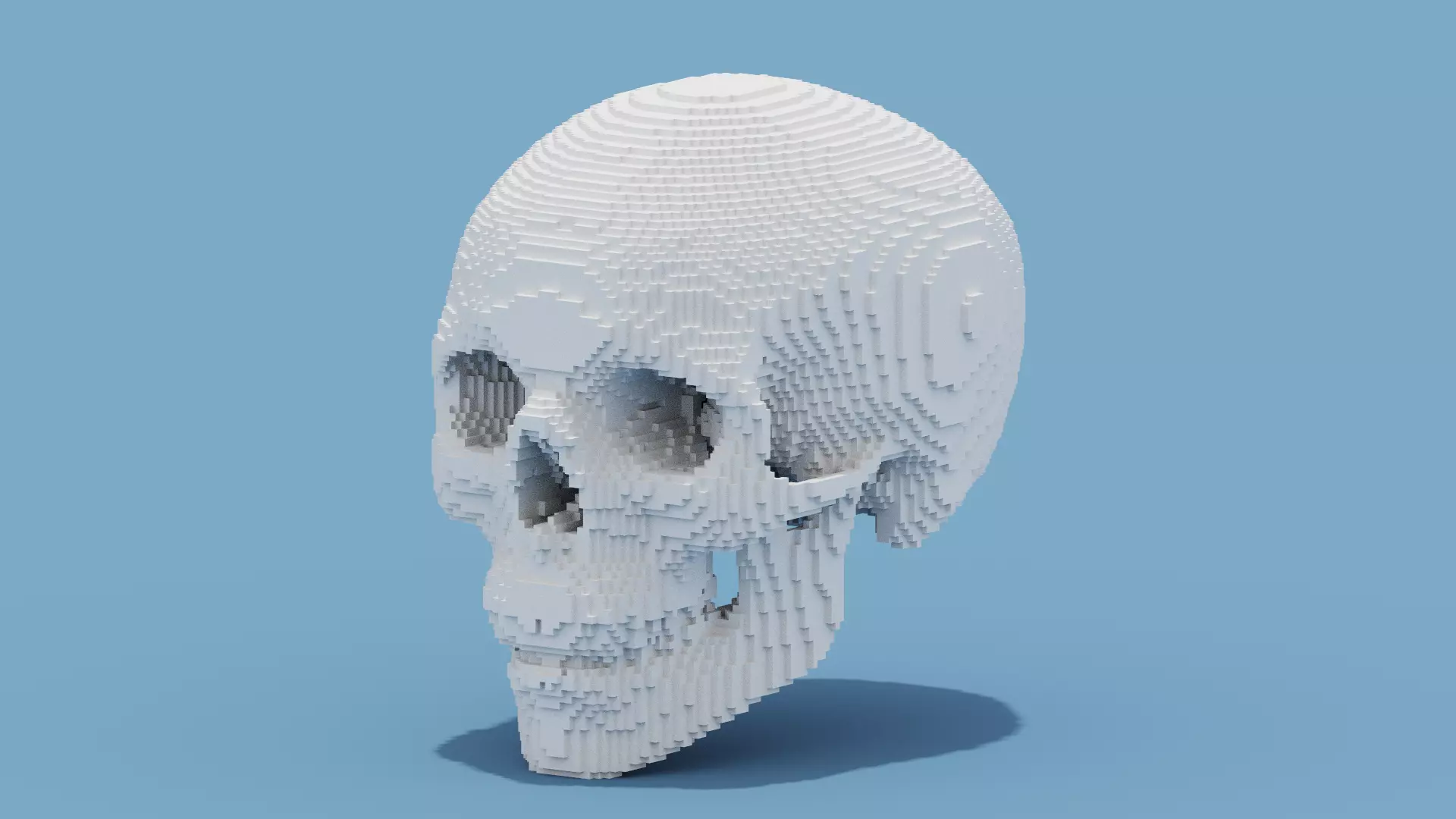 Voxel Skull Low-poly 3D model_0