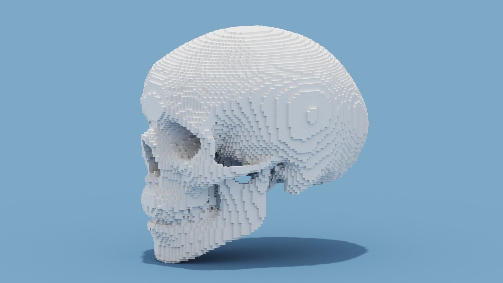 Voxel Skull Low-poly 3D model_4