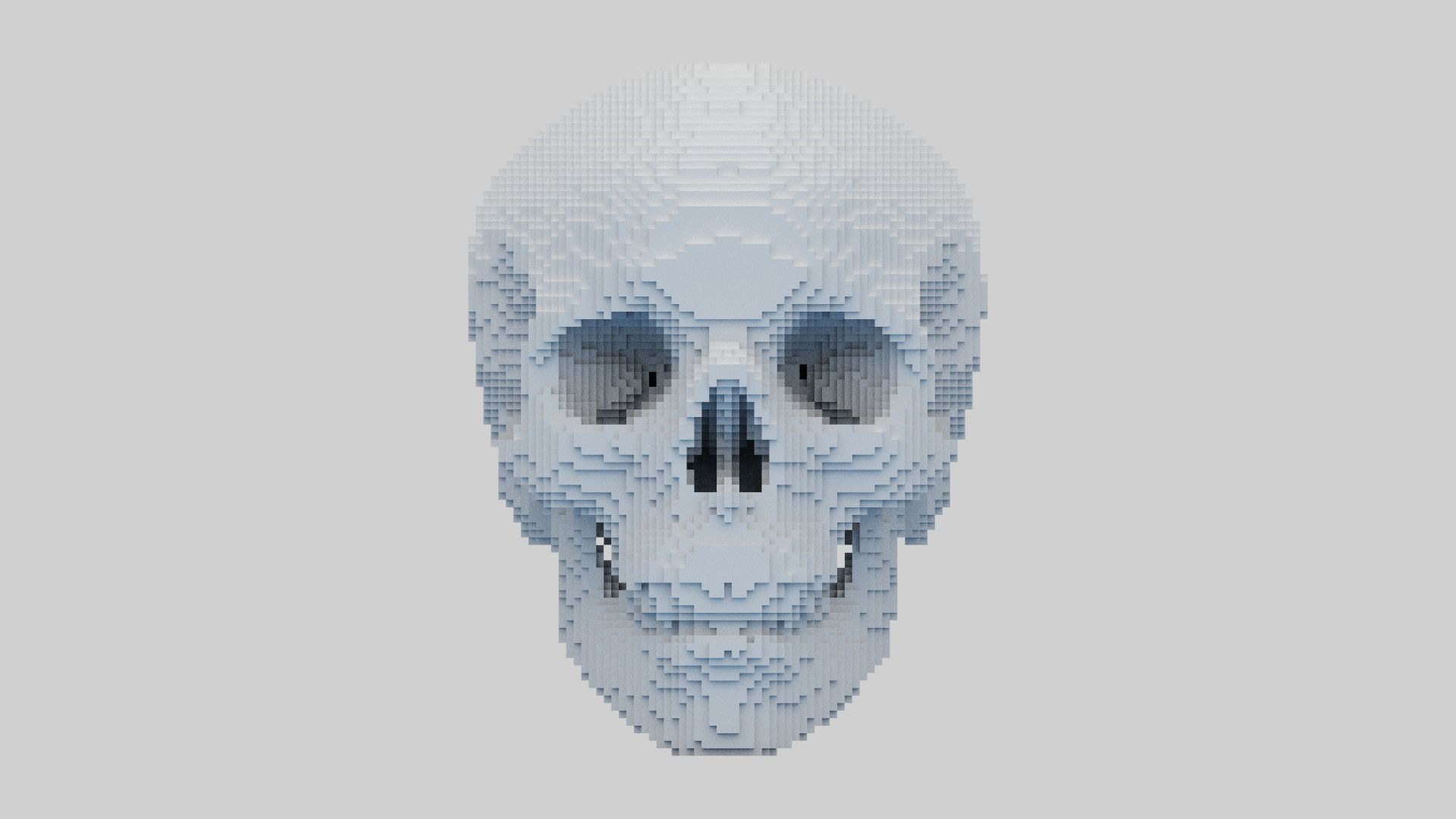 Voxel Skull Low-poly 3D model_2
