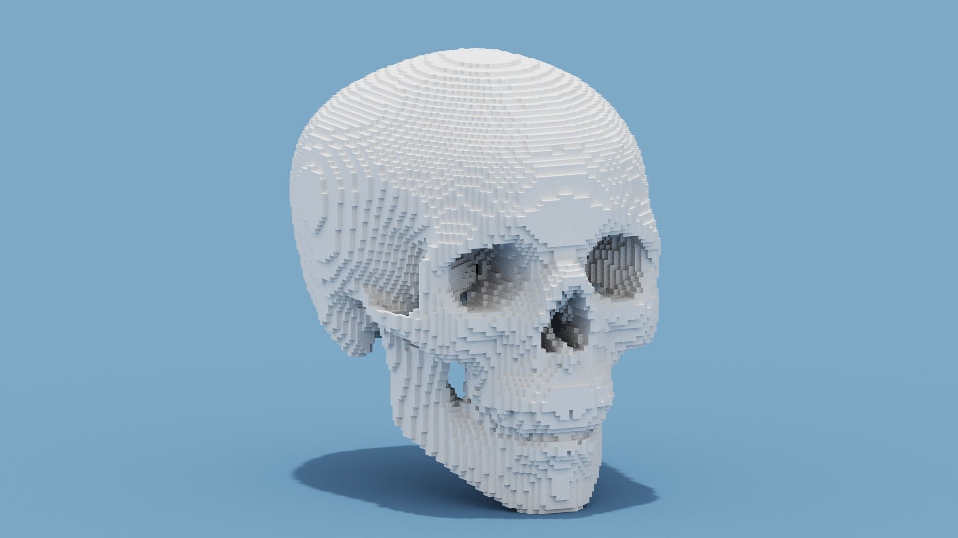 Voxel Skull Low-poly 3D model_15