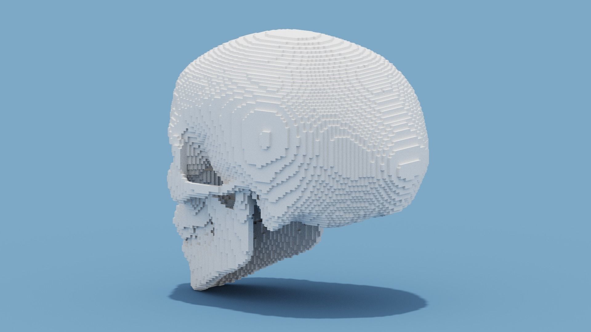 Voxel Skull Low-poly 3D model_6