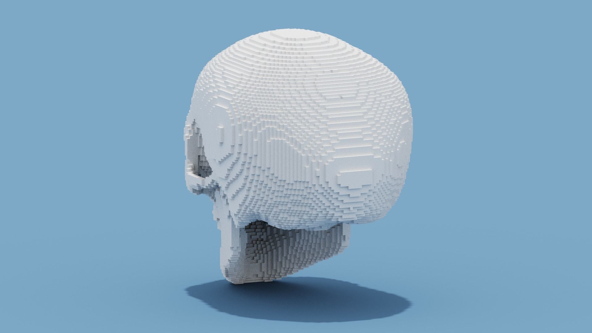 Voxel Skull Low-poly 3D model_8