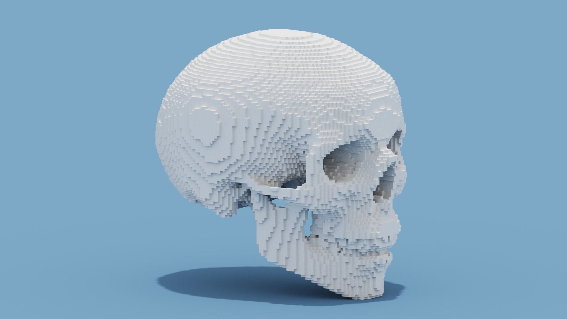 Voxel Skull Low-poly 3D model_14