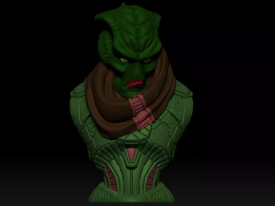 Alien bounty hunter bust 3D model