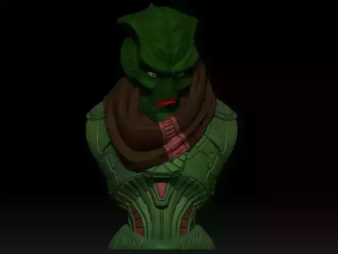 Alien bounty hunter bust