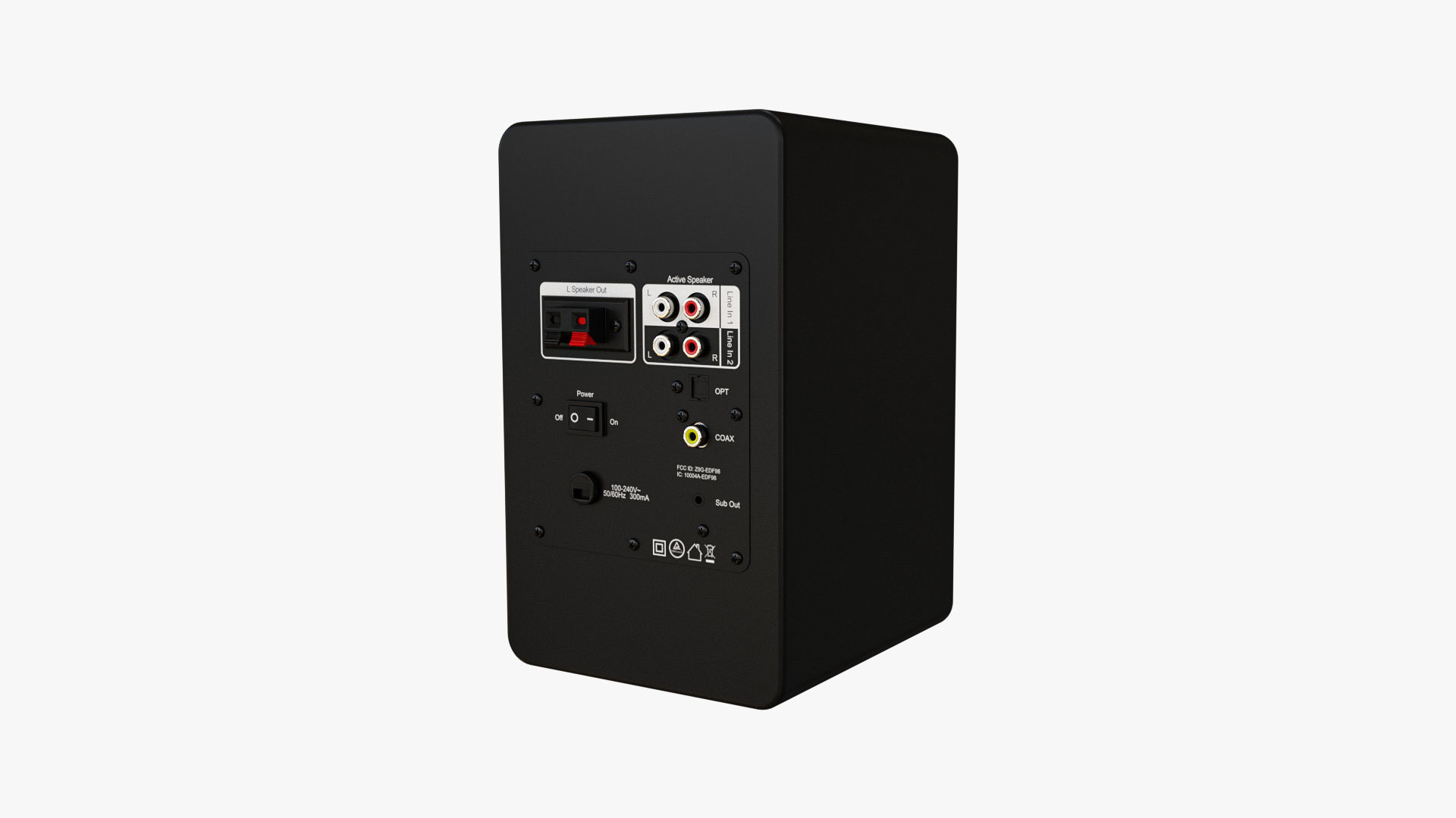 Bookshelf Active Speaker Black 3D model_6