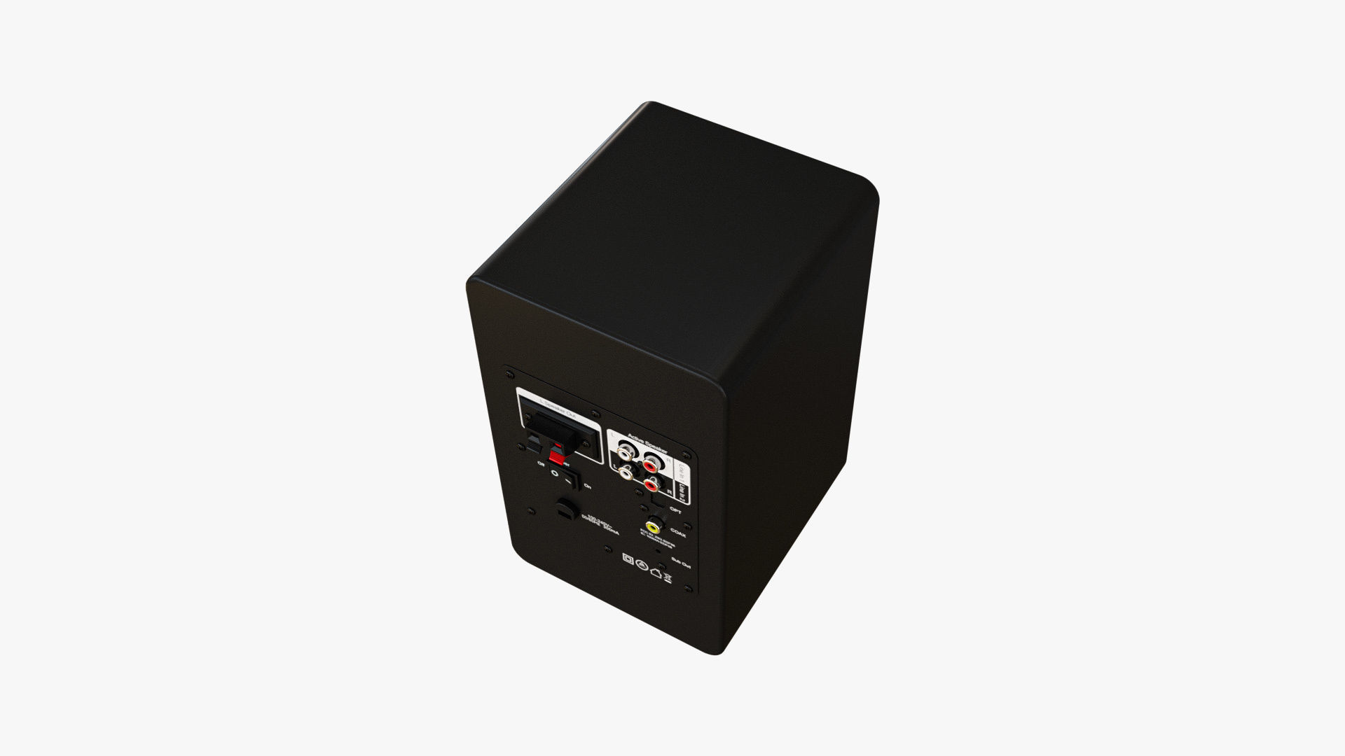 Bookshelf Active Speaker Black 3D model_2