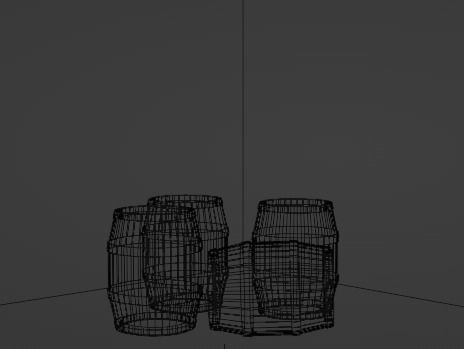 Medieval old rusty barrel 3D model_1