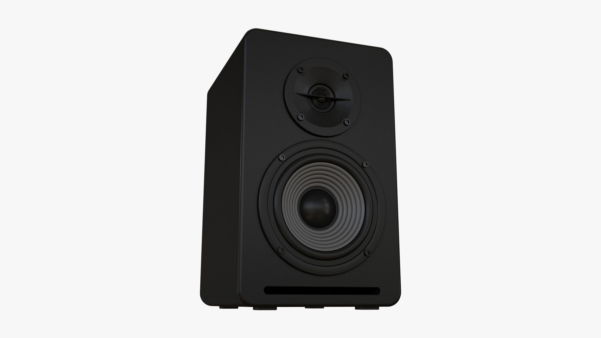 Bookshelf Passive Speaker Black 3D model_2