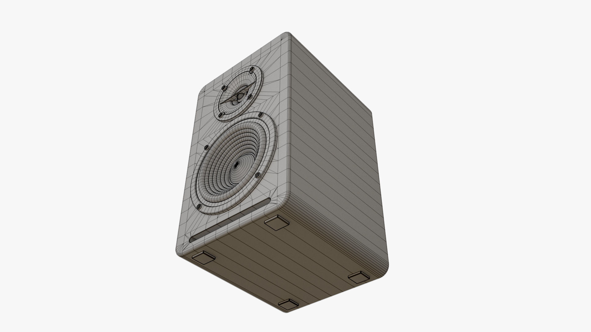 Bookshelf Passive Speaker Black 3D model_12