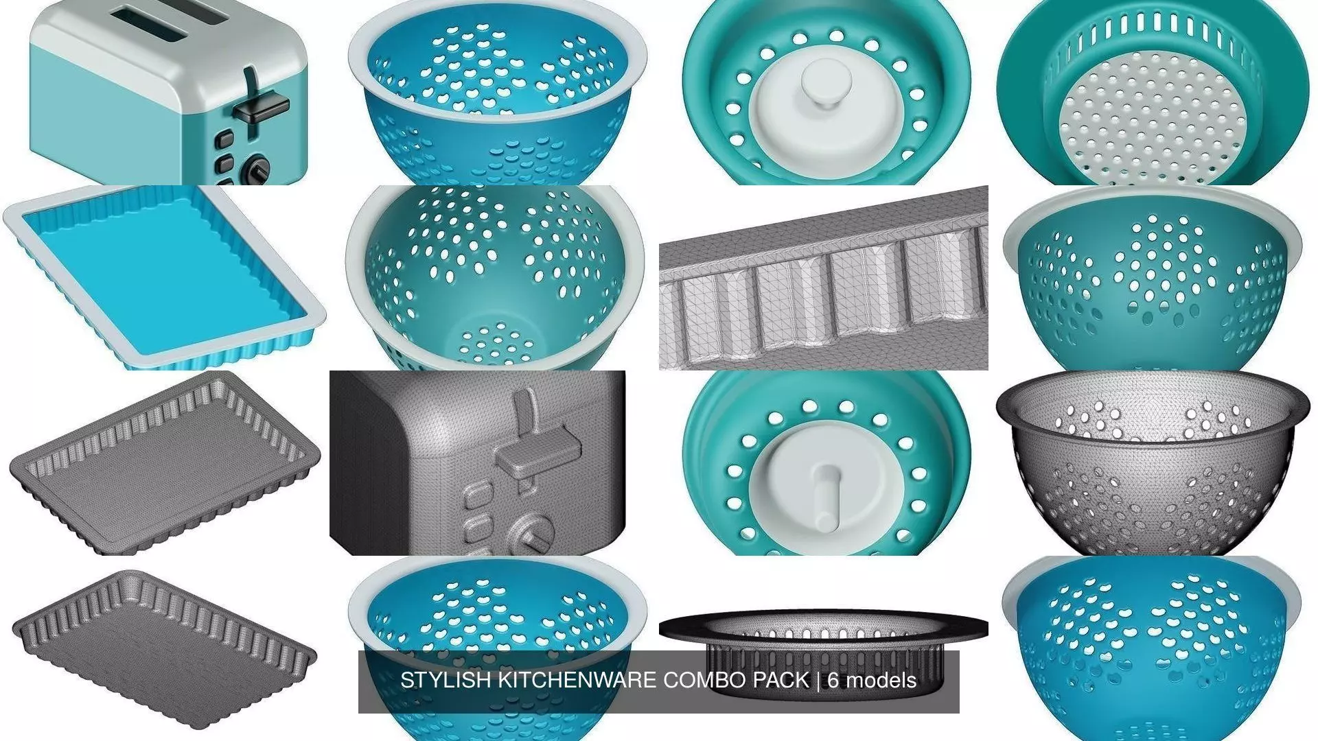 STYLISH KITCHENWARE COMBO PACK 3D Model Collection_0