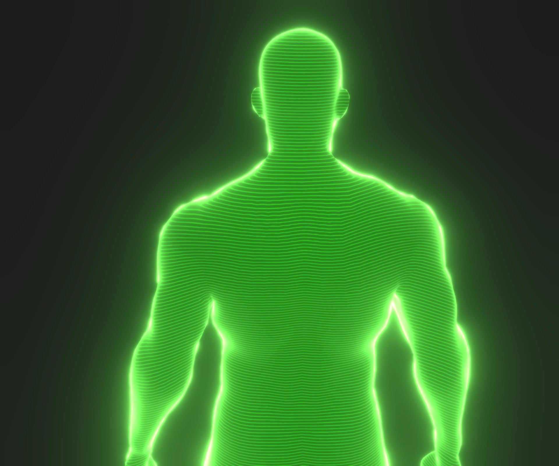 Animated Human Hologram Male 3D Model 28 Animations Low-poly 3D model_5