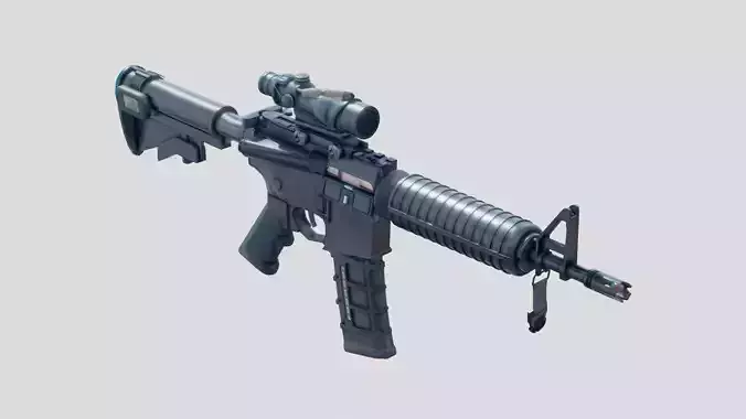 AR-15 style rifle Free low-poly 3D model