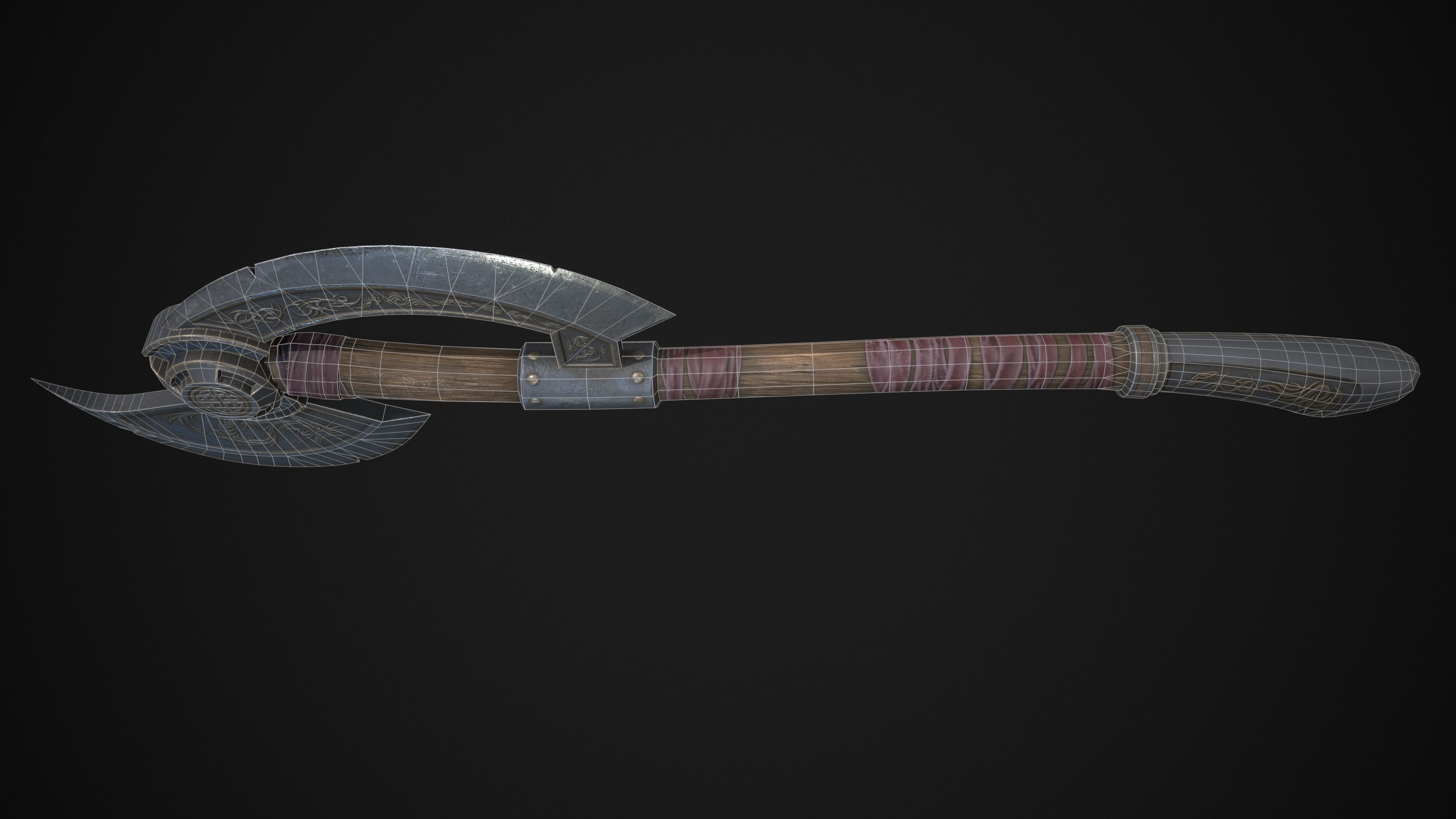 Viking Axe Low-poly 3D model_5