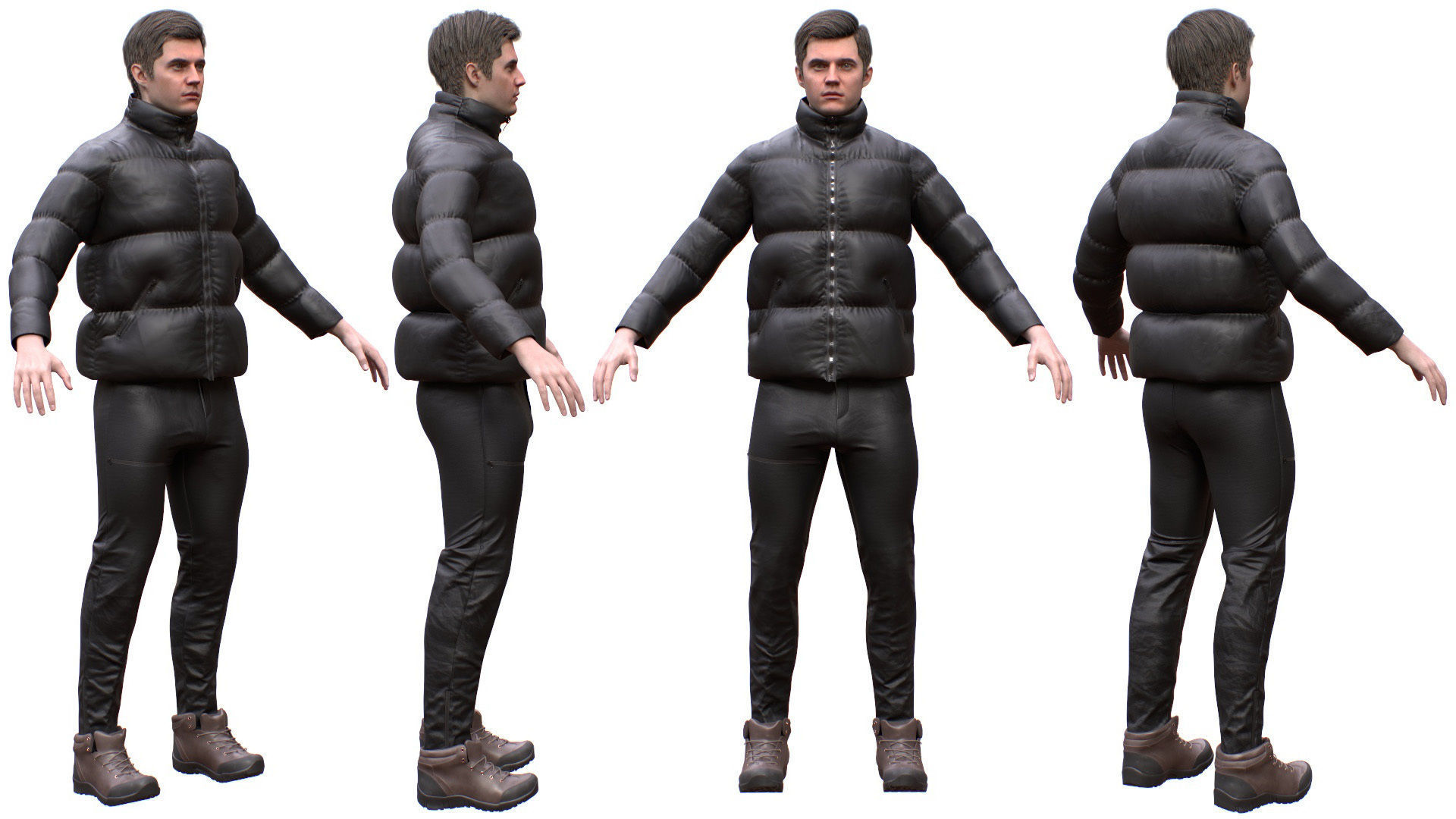 Man Winter Outfit - Modular - Rigged Low-poly 3D model_4