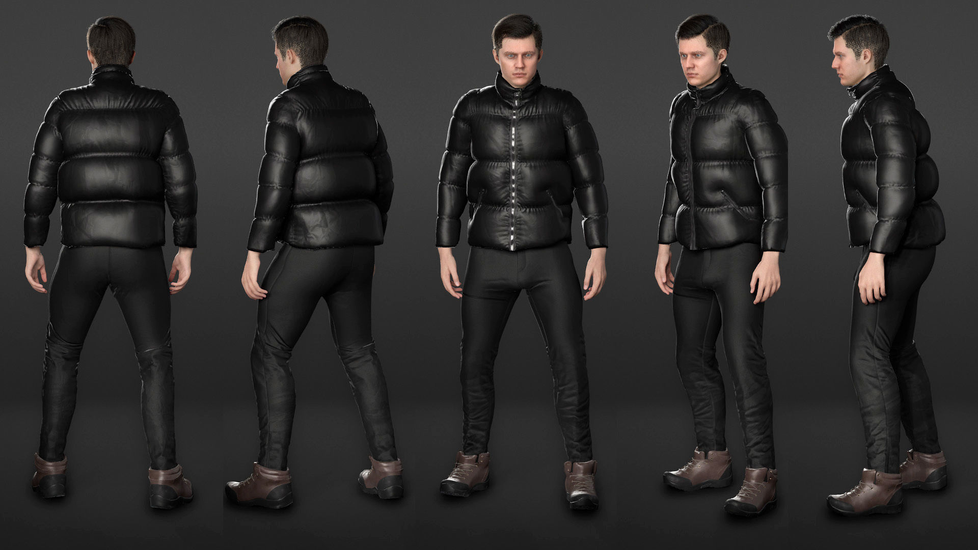 Man Winter Outfit - Modular - Rigged Low-poly 3D model_21