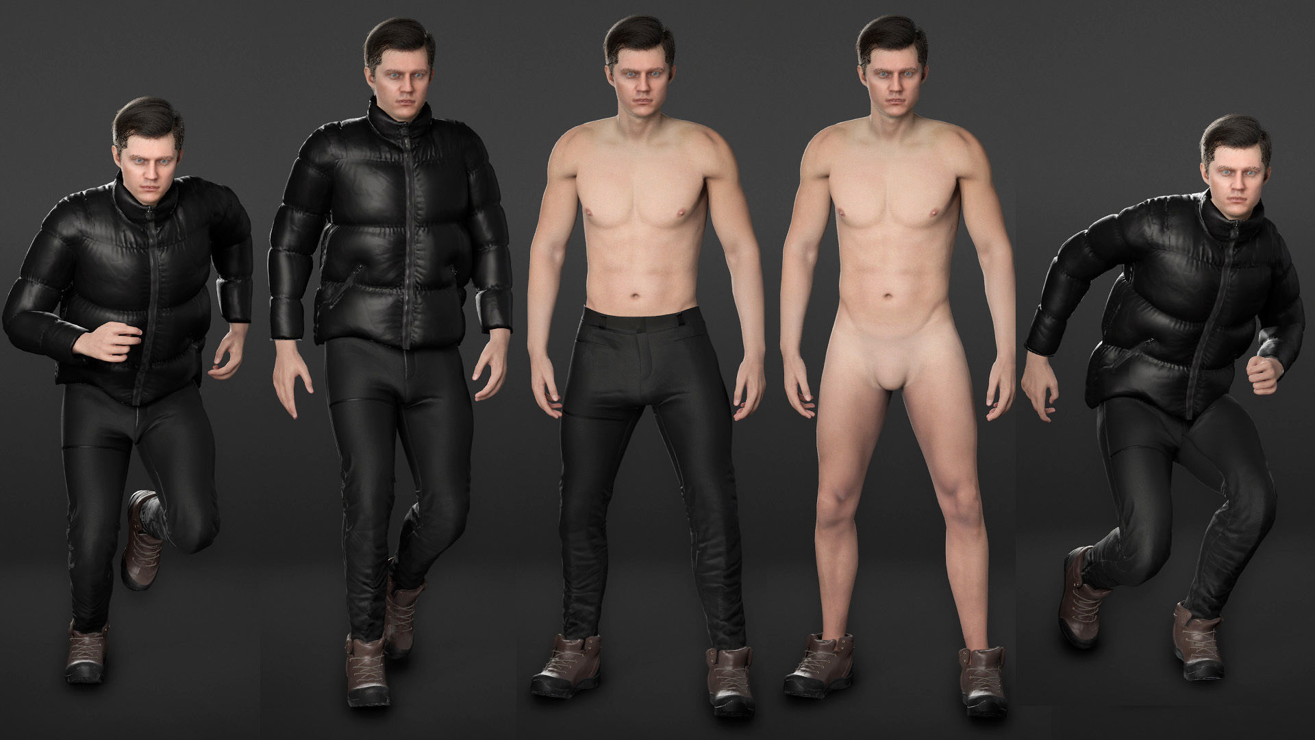 Man Winter Outfit - Modular - Rigged Low-poly 3D model_22