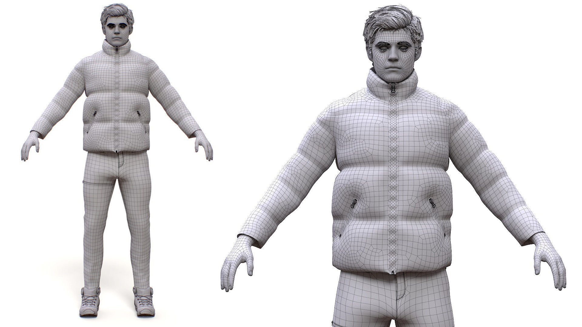 Man Winter Outfit - Modular - Rigged Low-poly 3D model_16