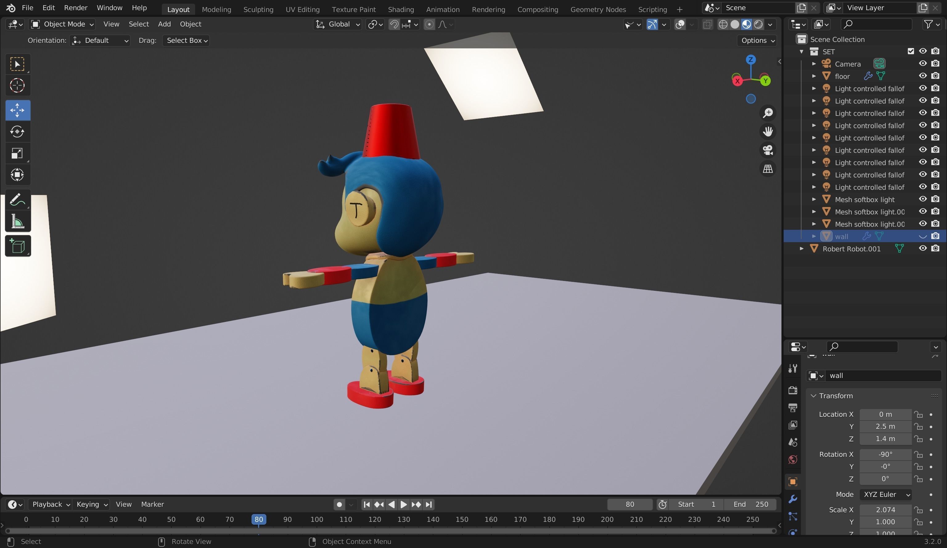 Robert Robot 3D Model Low-poly 3D model_12