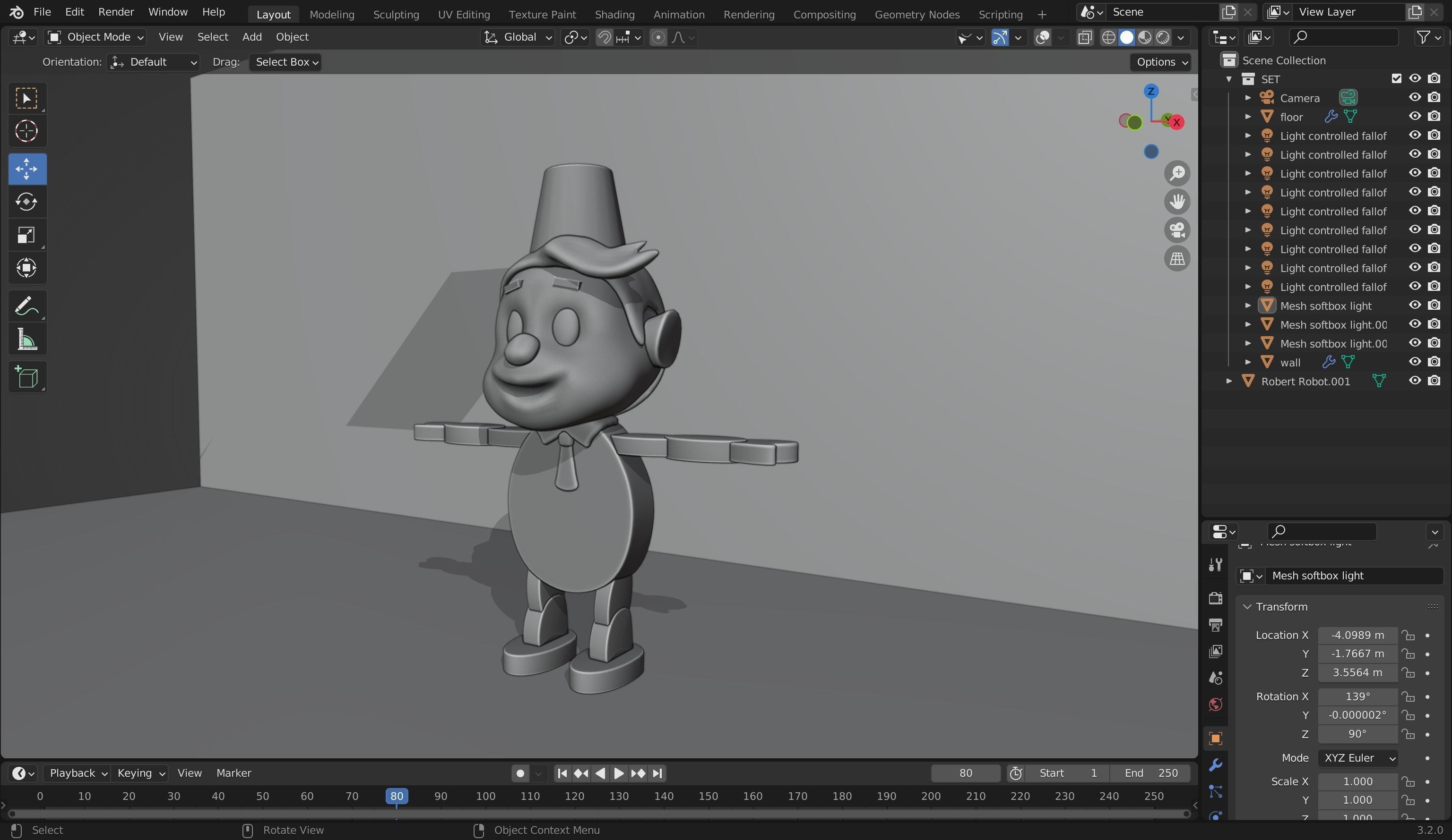 Robert Robot 3D Model Low-poly 3D model_8