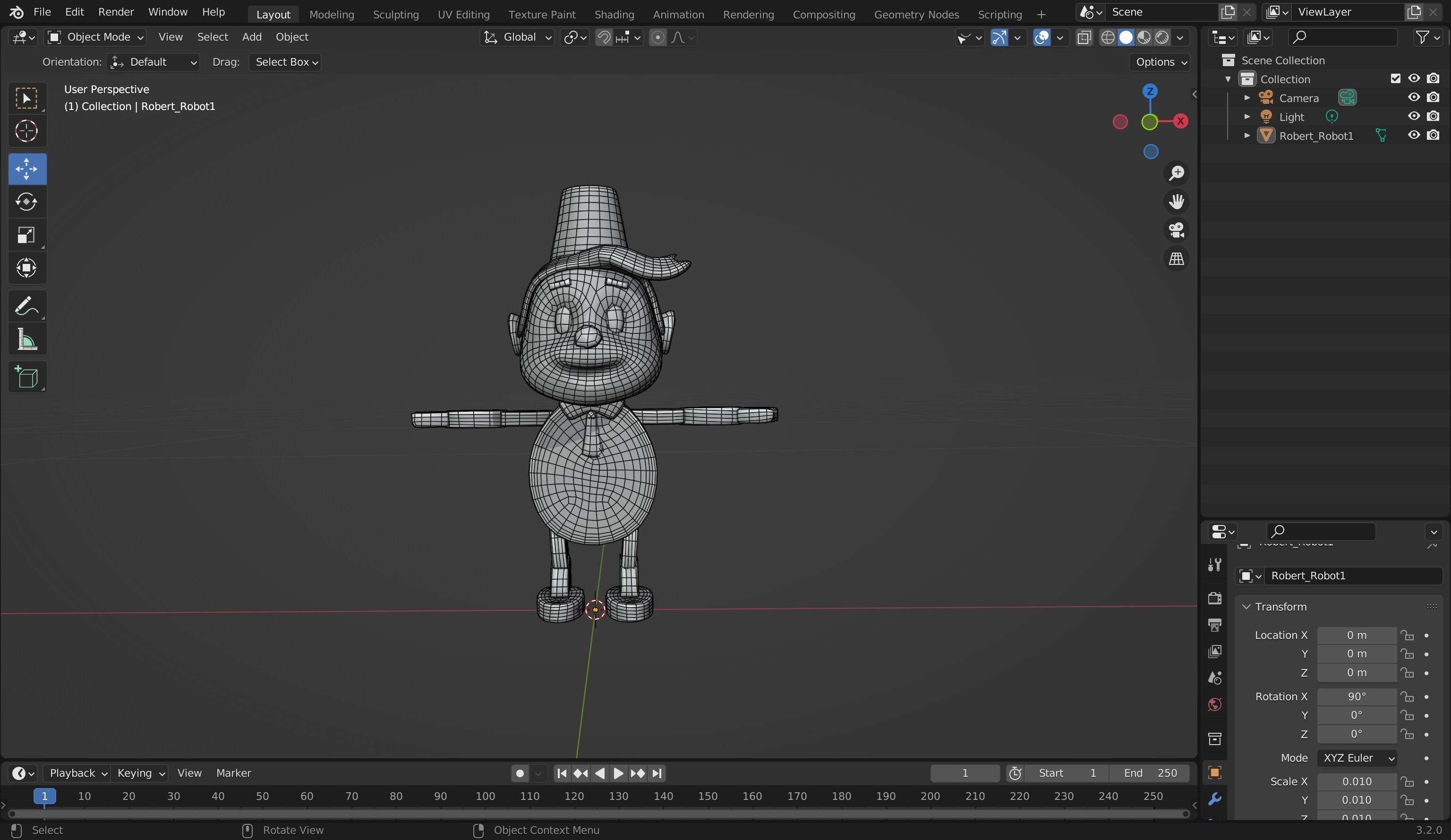 Robert Robot 3D Model Low-poly 3D model_2