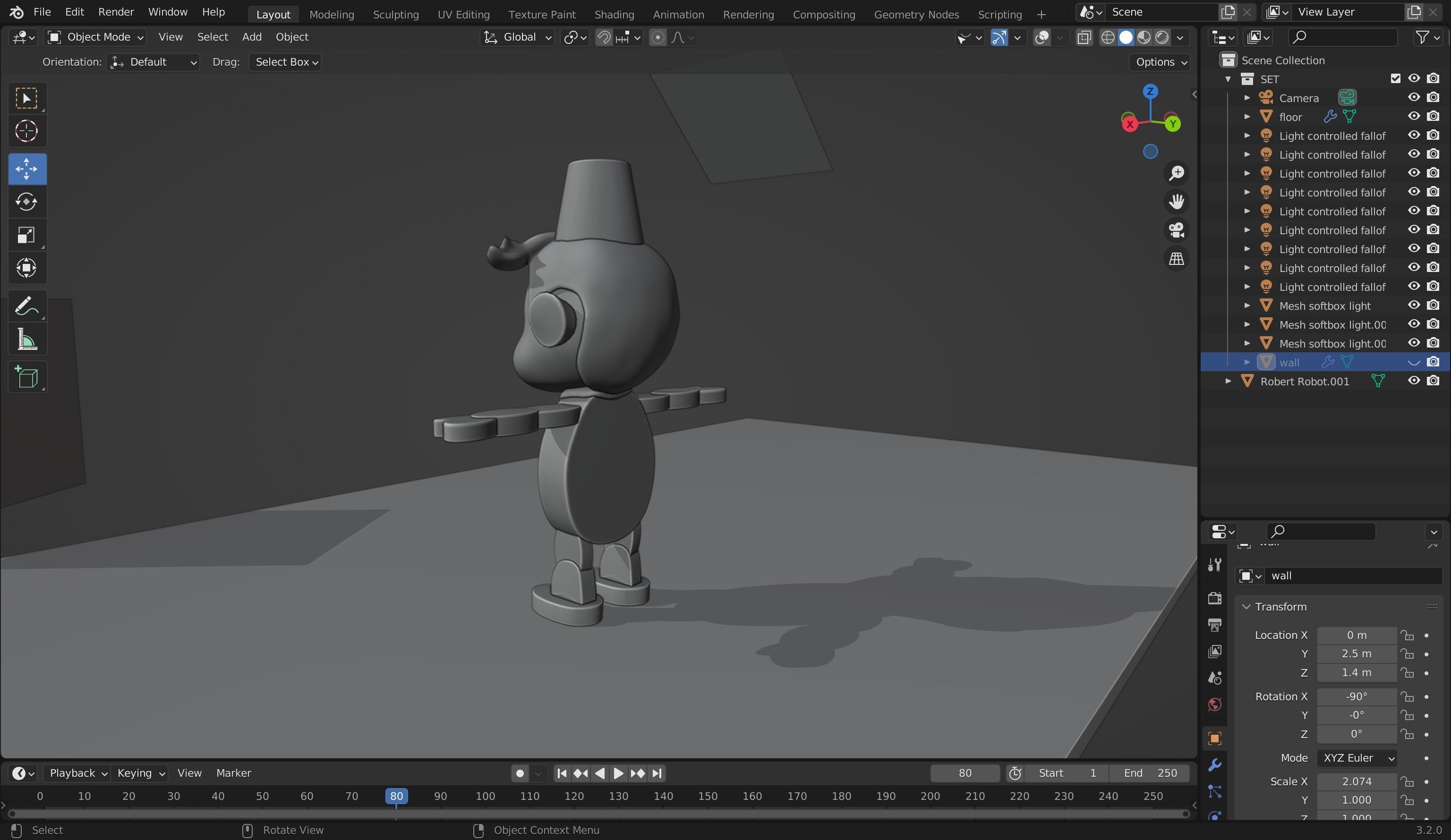 Robert Robot 3D Model Low-poly 3D model_11