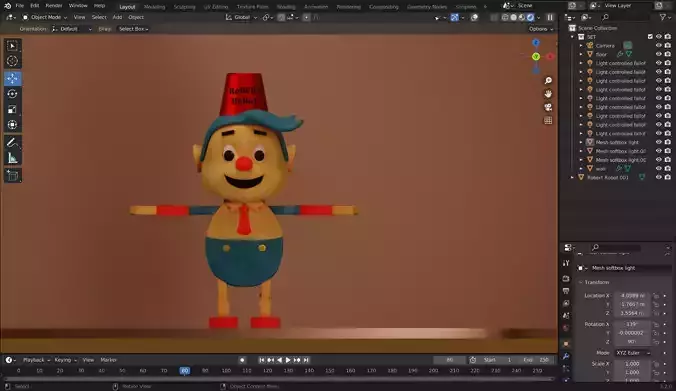 Robert Robot 3D Model Low-poly 3D model