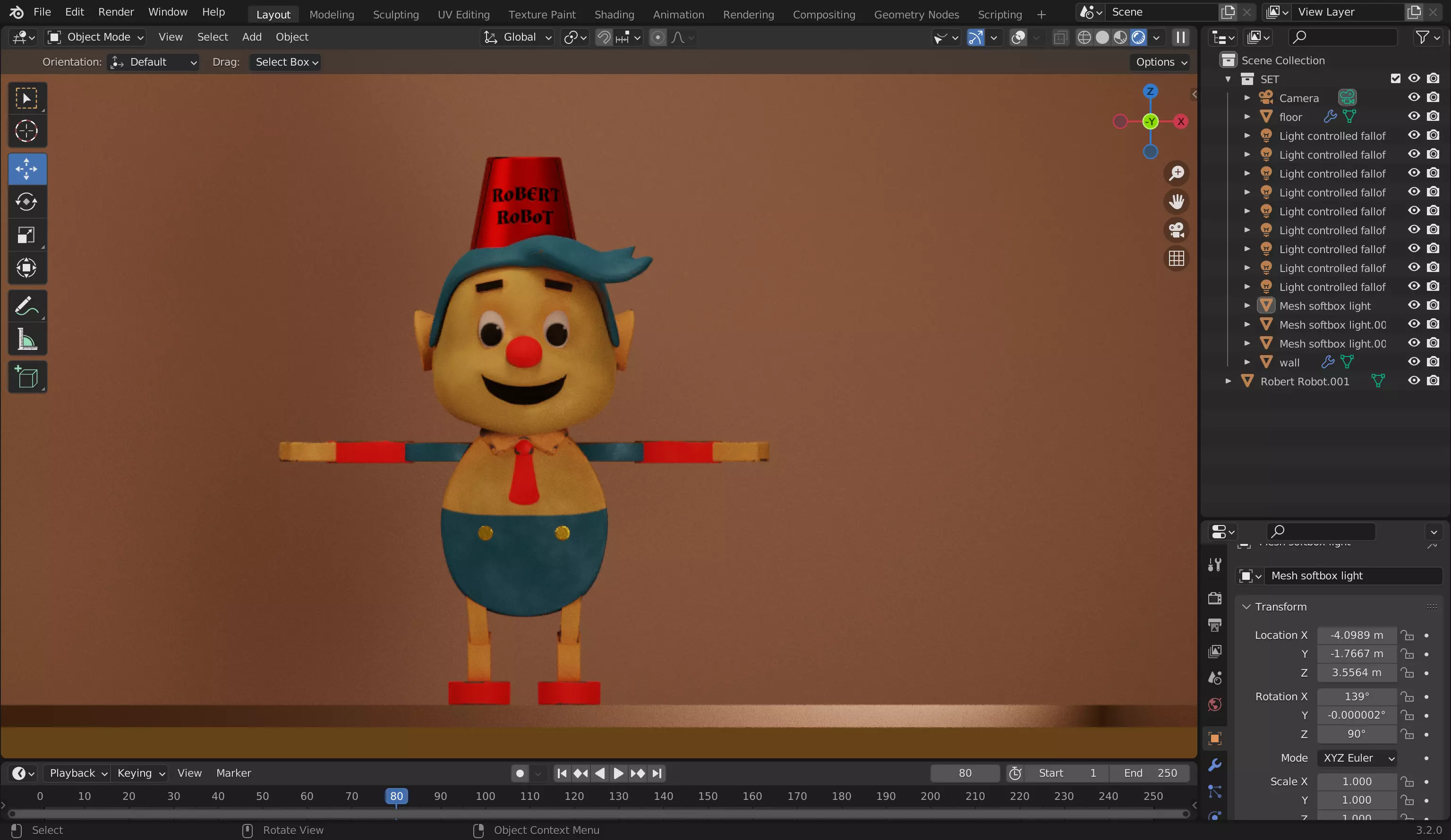 Robert Robot 3D Model Low-poly 3D model_0