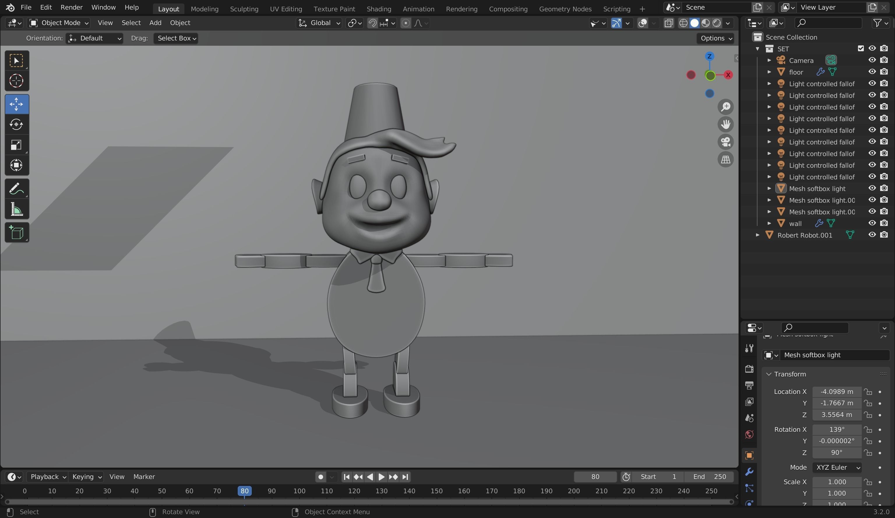 Robert Robot 3D Model Low-poly 3D model_9