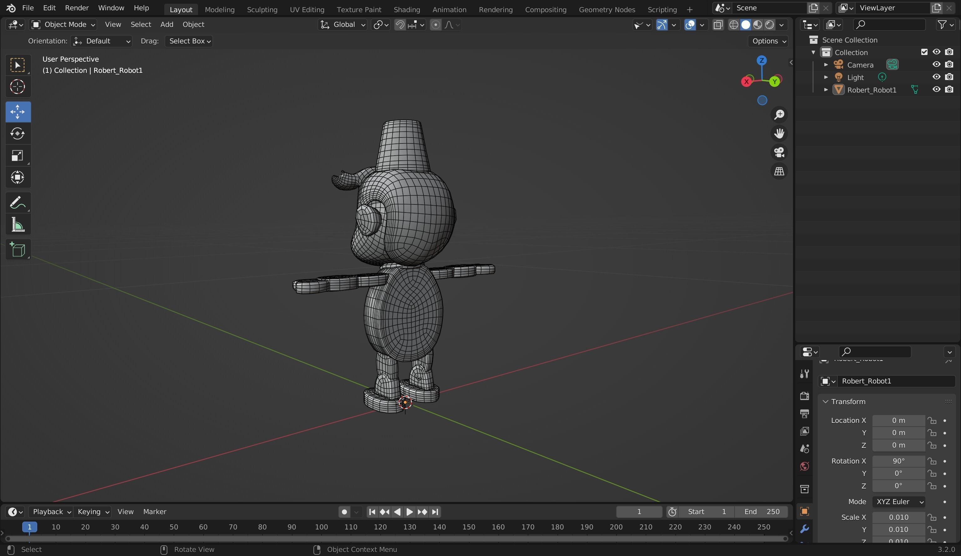 Robert Robot 3D Model Low-poly 3D model_16