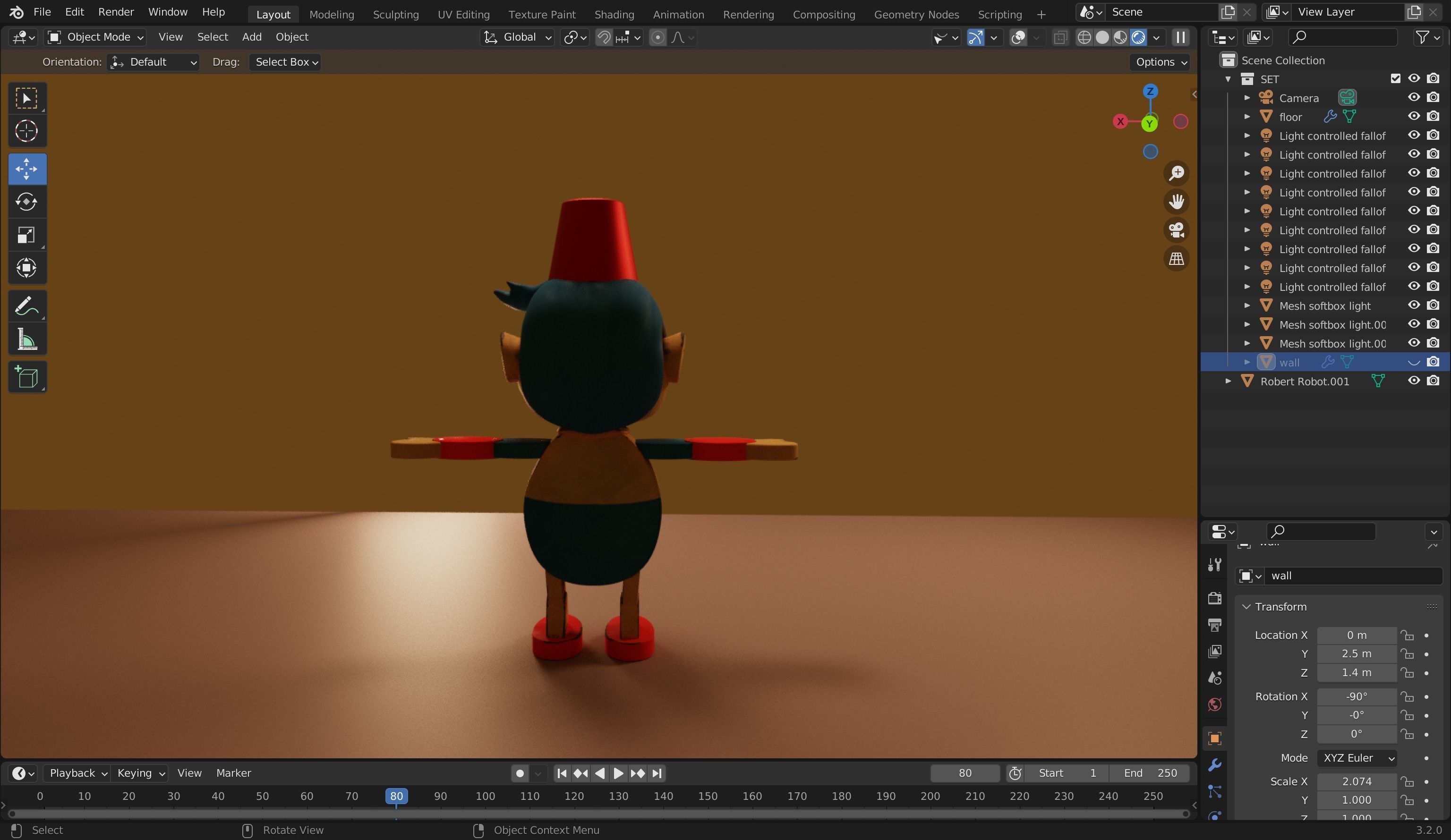 Robert Robot 3D Model Low-poly 3D model_13