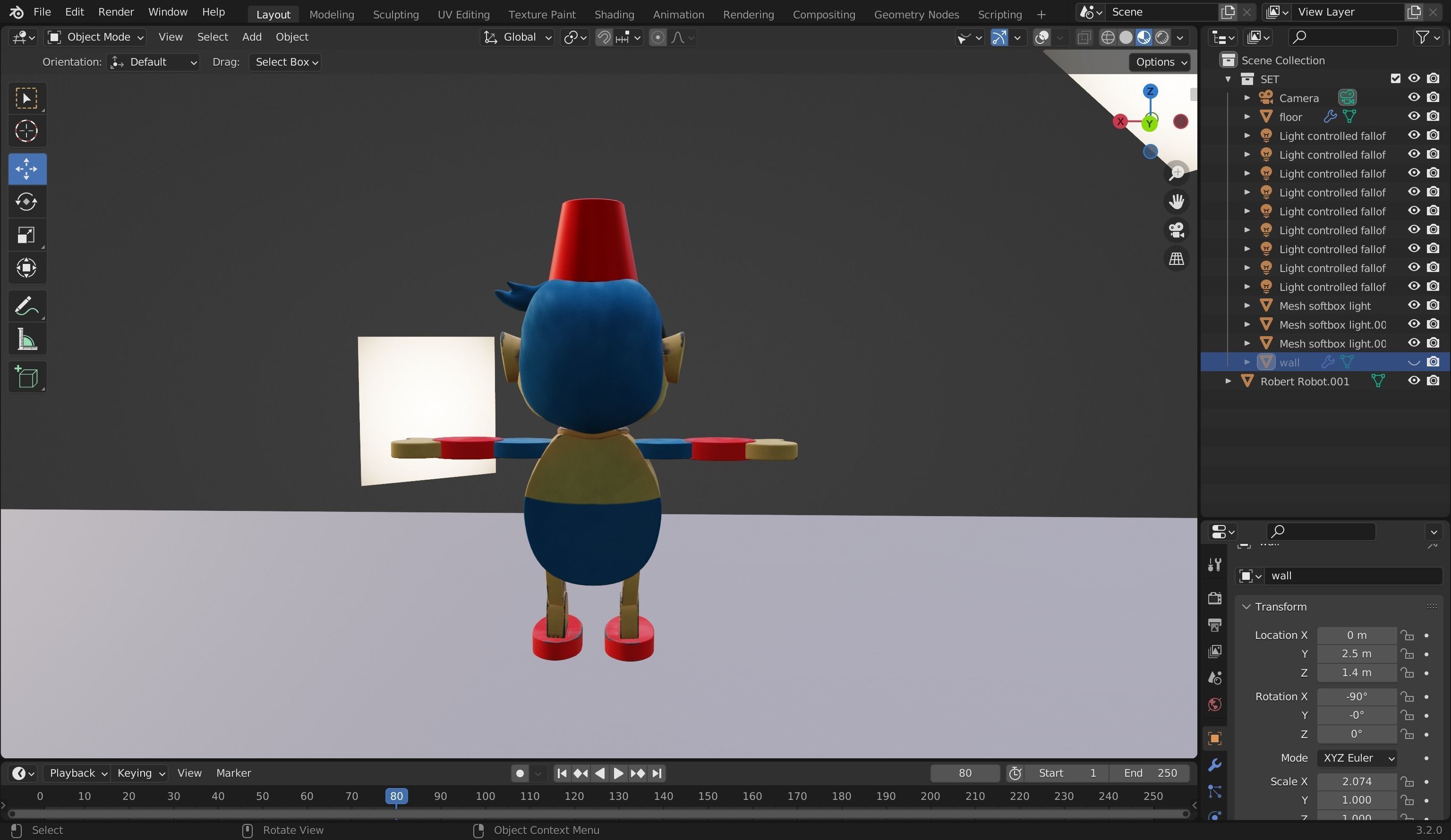 Robert Robot 3D Model Low-poly 3D model_14