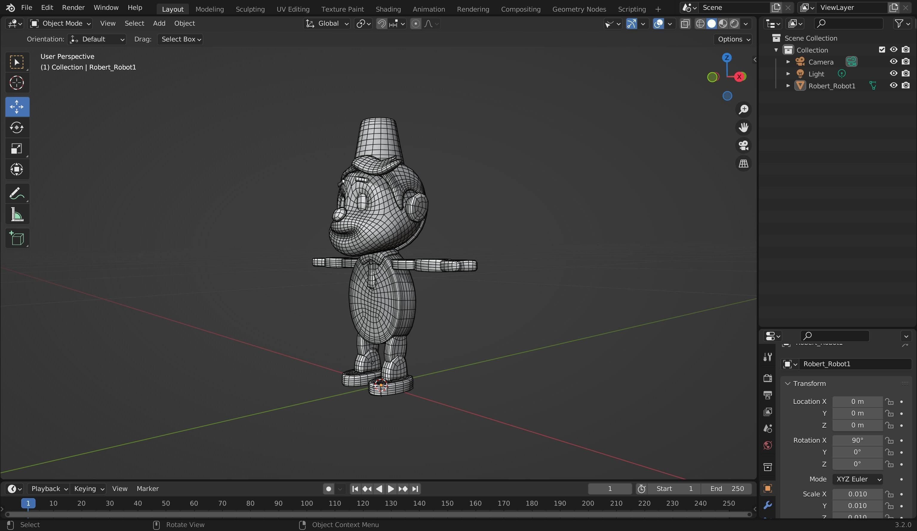 Robert Robot 3D Model Low-poly 3D model_4
