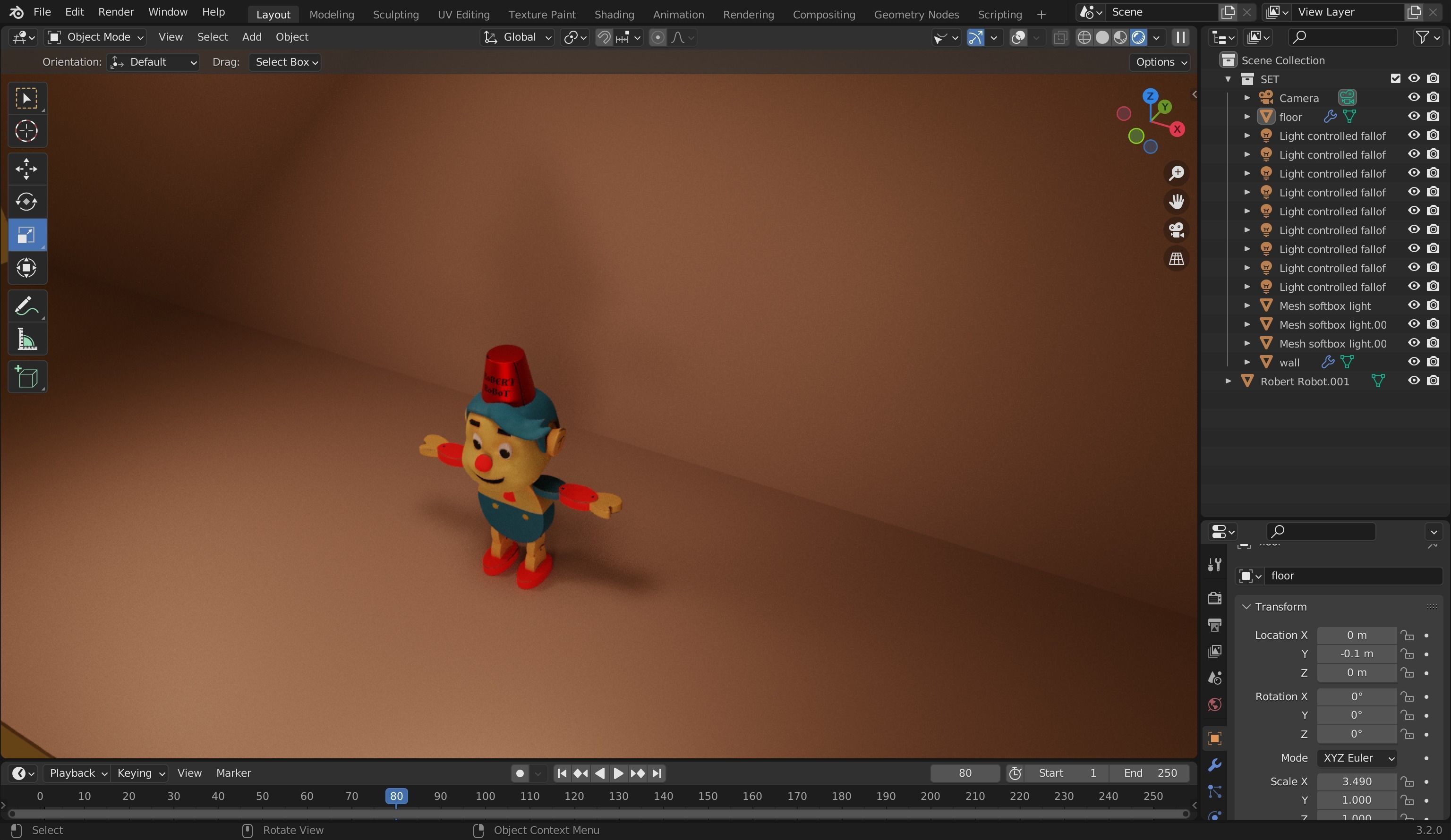 Robert Robot 3D Model Low-poly 3D model_17